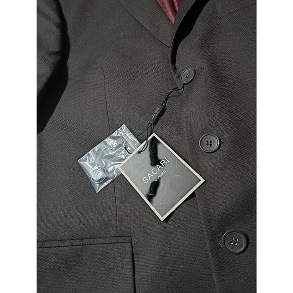 New 40L Sacari Brown Shark Skin Wool 150 Suit Sport Coat Jacket Blazer NWT - Picture 4 of 10